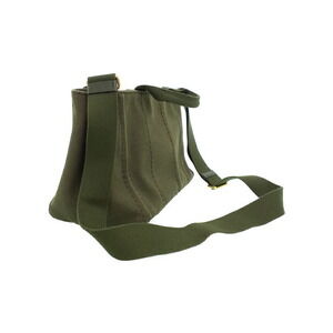 Prada top Khaki handbag canvas handles Tote 2way Canapa Green